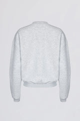 Oversized Crew-Neck Jumper in Grey Marl