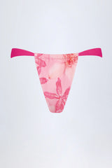 Cheeky Bikini Bottoms in Pink Orchid Print