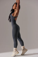 Full Length Cut-Out Jumpsuit in Grey