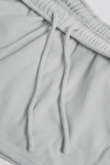 Brushed Jersey Elasticated Mini Shorts in Fog Grey
