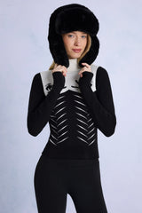 Faux-Fur Trapper Hat in Black