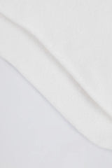 Ribbed Half-Crew Socks in White