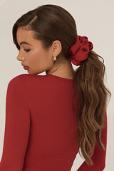 Oversized Scrunchie in Ruby Red