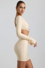 Cut-Out Hardware Detail Mini Dress in Buttercream