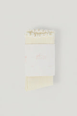 Ruffle-Trim Crew Socks in Ivory