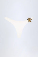 Hardware-Detail Cheeky Bikini Bottoms in White