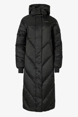 Waterproof Hooded Long Parka Coat in Black