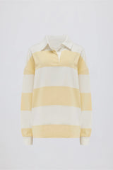 Striped Oversized Long-Sleeve T-Shirt in Lemon