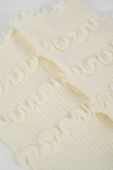 Ruffle-Trim Crew Socks in Ivory