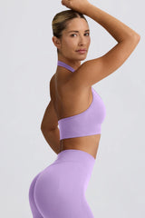 Define Luxe Halterneck Sports Bra in Lilac