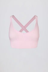 Super Sculpt Seamless Crossback Sports Bra in Powder Pink