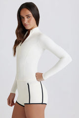 Soft Active Zip-Up Jacket in Ivory