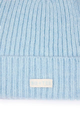 Ribbed Knit Beanie Hat in Powder Blue