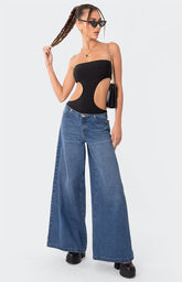 Edikted Vivie Ribbed Cut Out Bodysuit