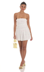 Strapless Eyelet Dress in White