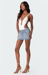 Edikted Textured Cut Out Bodysuit