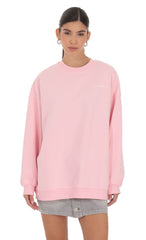 Lucy Oversized Crewneck in Pink