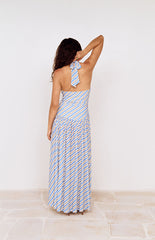 MINKPINK Striped Sancia Halter Midi Dress