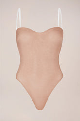 Strapless Bodysuit in Warm Peach