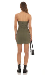 Cargo Mini Dress in Green