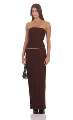 Textured Tube Top in Brown