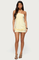 Edikted Lugenia Draped Halter Mini Dress