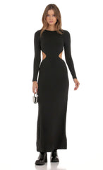 Cutout Open Back Dress in Black