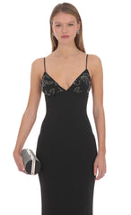 Naomi Maxi Dress in Black
