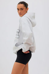 Soft Cotton Jersey Oversized Hoodie in Heather Grey