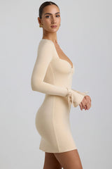 Slinky Jersey A-Line Mini Dress in Buttercream