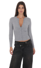 Cinched Knit Cardigan in Heather Grey