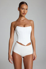Slinky Jersey Low-Rise Hotpants in White