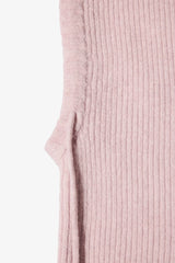 Knit Drawstring Balaclava in Powder Pink