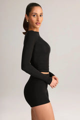 Modal High-Rise Mini Shorts in Black