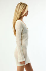 Your Favorite Thea Long Sleeve Crochet Mini Dress