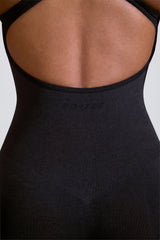 Racer Back Define Luxe Unitard in Black