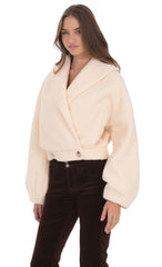 Bouclé Jacket in Blush Beige