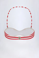Multiway Bikini Top in Cherry Red Stripe