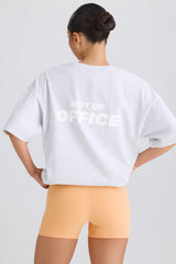 Soft Cotton Jersey Oversized T-Shirt in Grey Marl