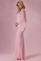Premium Chiffon Cape in Blush Pink