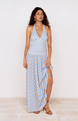 MINKPINK Striped Sancia Halter Midi Dress