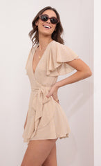 Wrap Dress in Tan