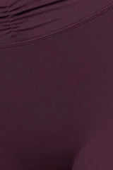 Soft Active Ruched Flared Trousers in Plum