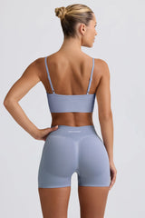 Define Luxe Mini Shorts in Blue Grey