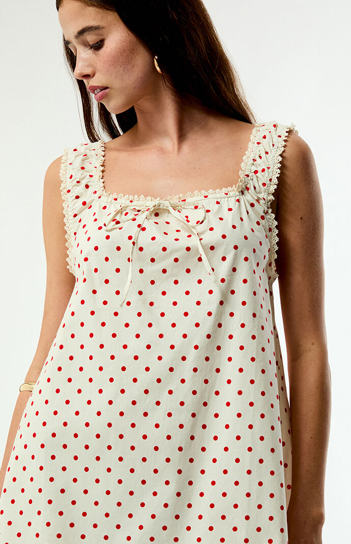 WEWOREWHAT Polka Dot Babydoll Dress