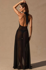 Halterneck Maxi Dress in Black