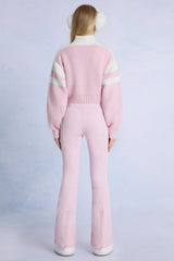 Waterproof Belted Ski Salopettes in Powder Pink