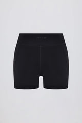 Soft Active V-Waist Pocket Mini Shorts in Black