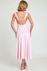 Sweetheart-Neck Ruched Midaxi Dress in Blush