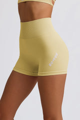 Super Sculpt Seamless Mini Shorts in Butter Yellow